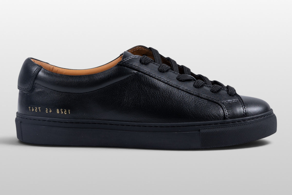 Zeli Roma Zwarte Leren Minimalistische Sneakers