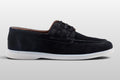 Zeli Capri Schwarze Wildleder-Loafer mit Schnürsenkeln und weißer Sohle