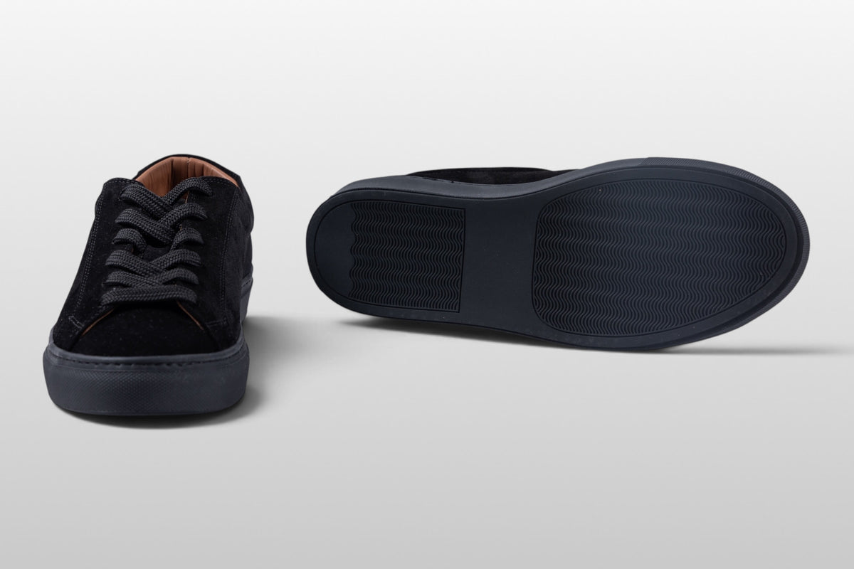 Zeli Roma Zwarte Suède Minimalistische Sneakers