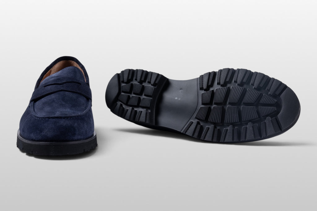 Zeli Padova Dunkelblaue Wildleder-Loafer mit grober Sohle