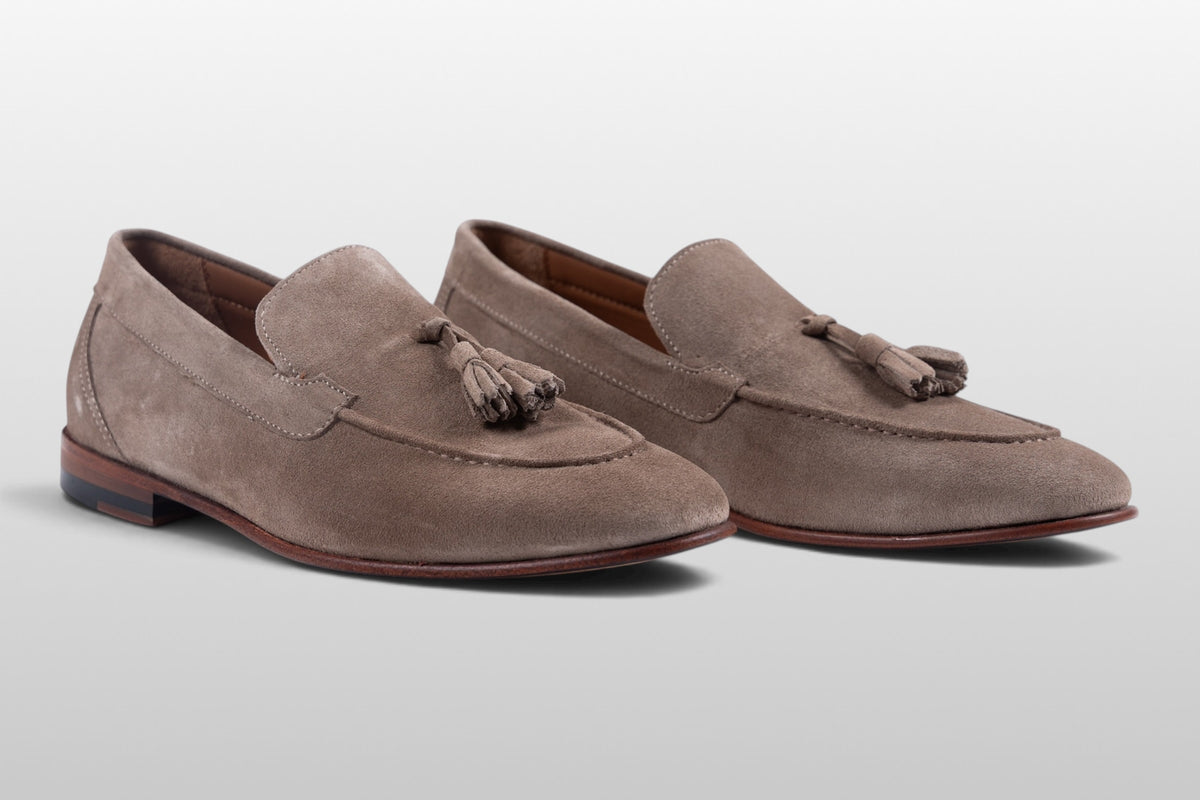 Zeli Verona Taupe Wildleder Tassel Loafer