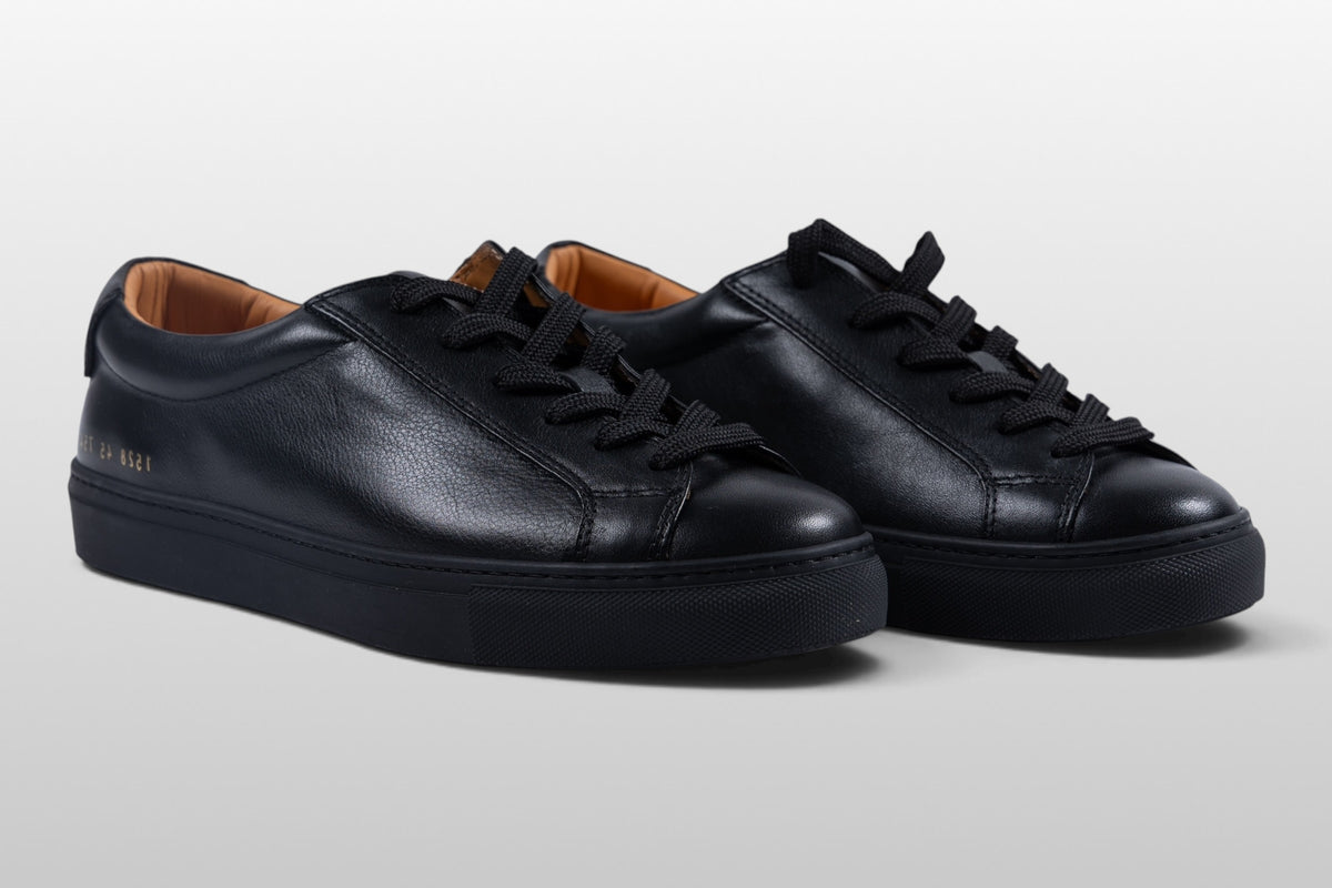 Zeli Roma Zwarte Leren Minimalistische Sneakers