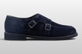 Zeli Milano Donkerblauwe Suède Double Monk Strap Schoenen