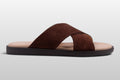 Zeli Sorrento Bruine Suède Sandalen met Kruisbanden