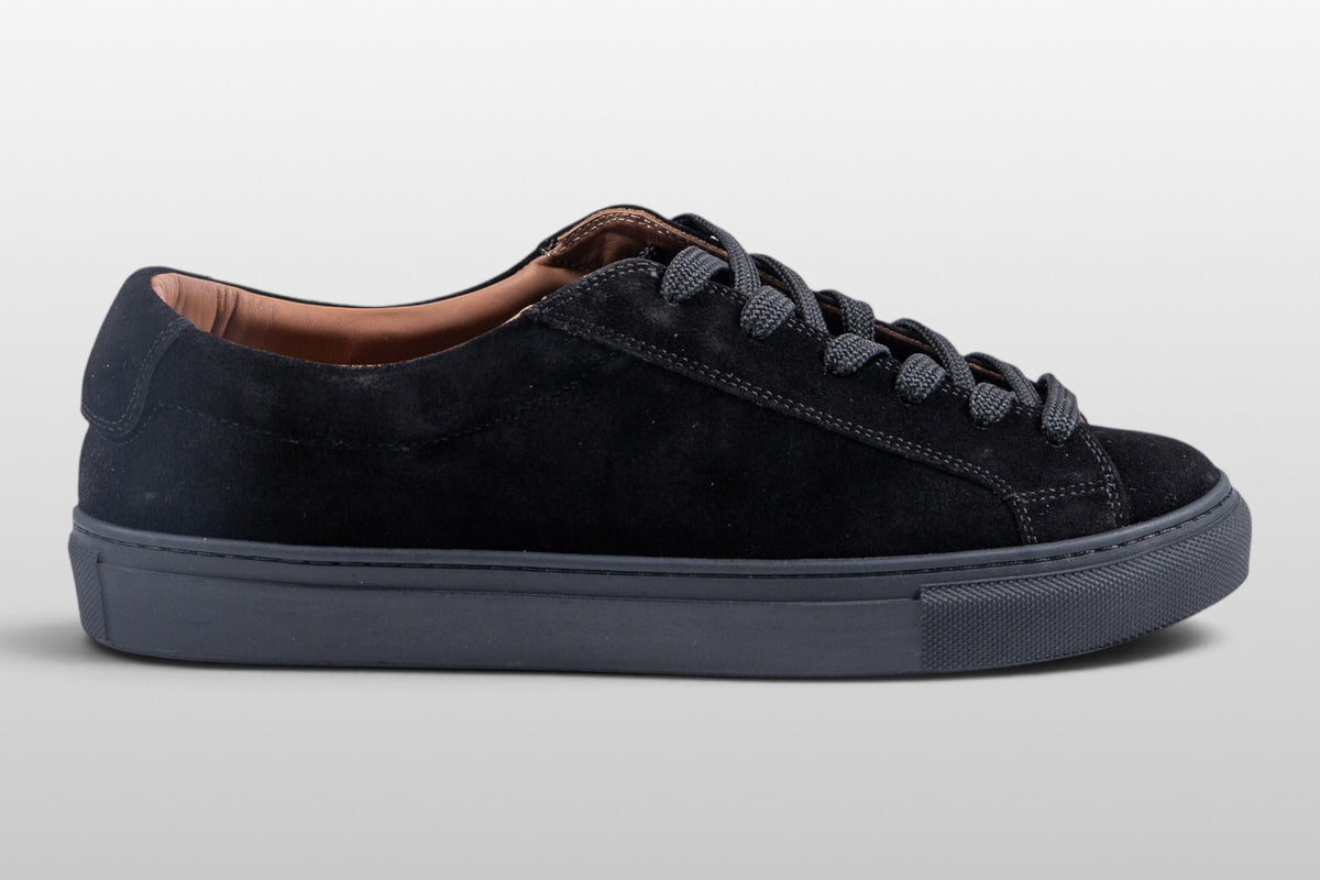 Zeli Roma Zwarte Suède Minimalistische Sneakers