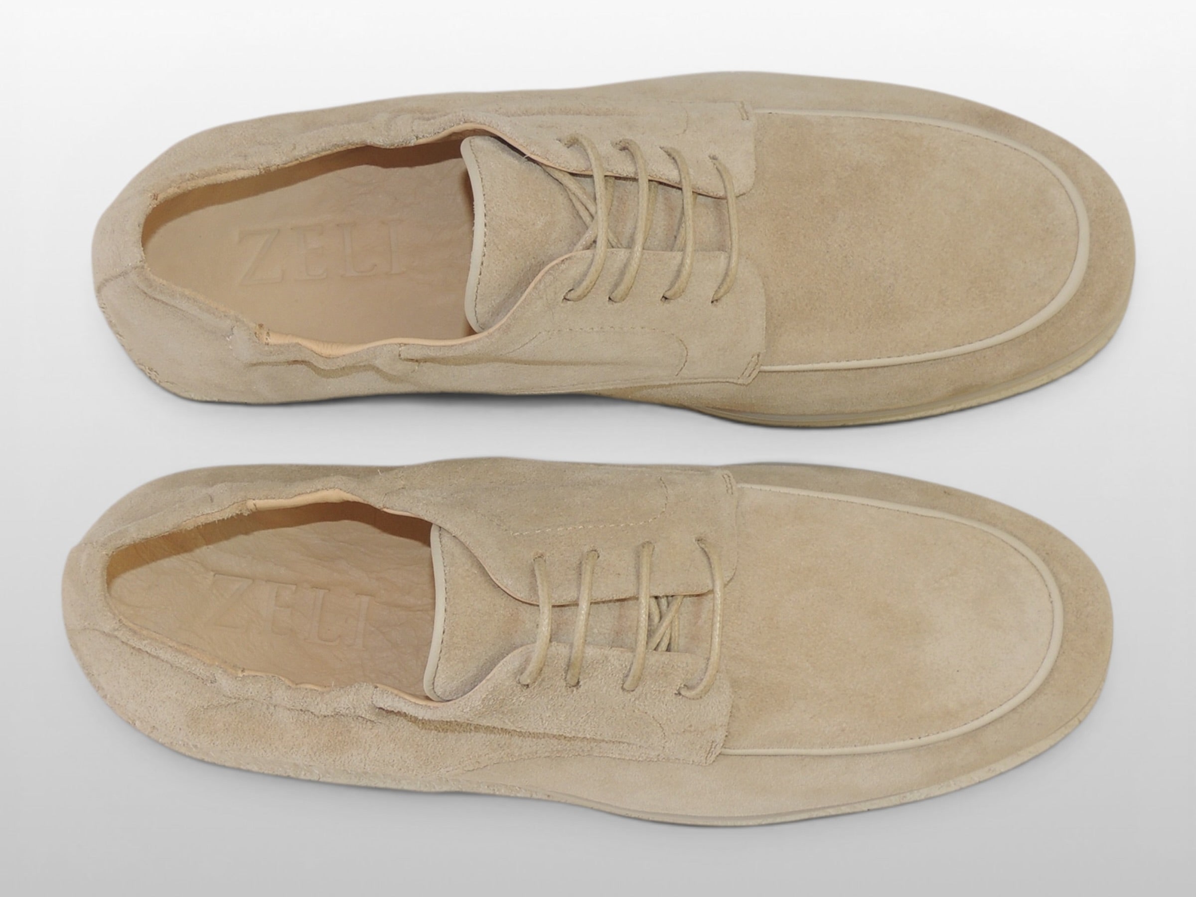 Zeli Beige Heritage Suede Derby Schoen