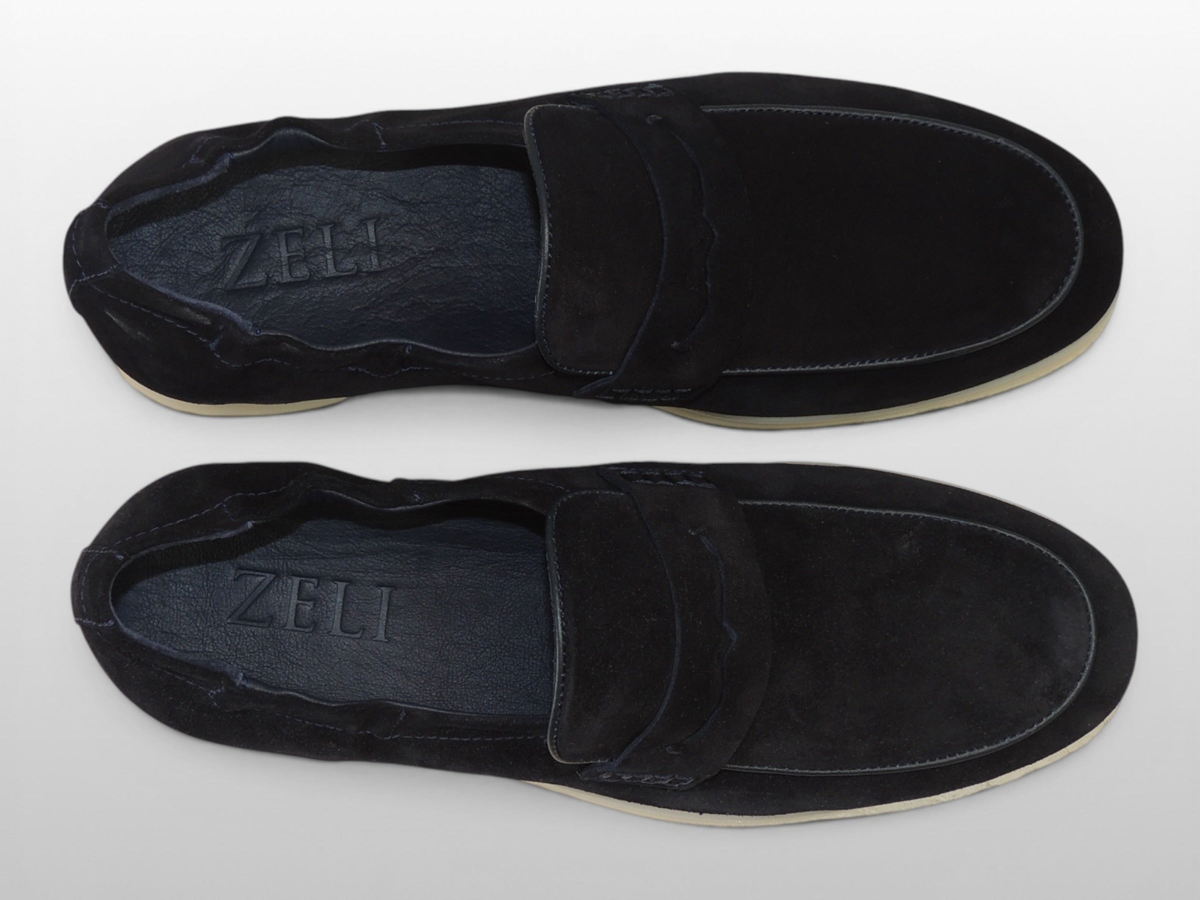 Zeli Donkerblauwe Suede Loafer Schoen