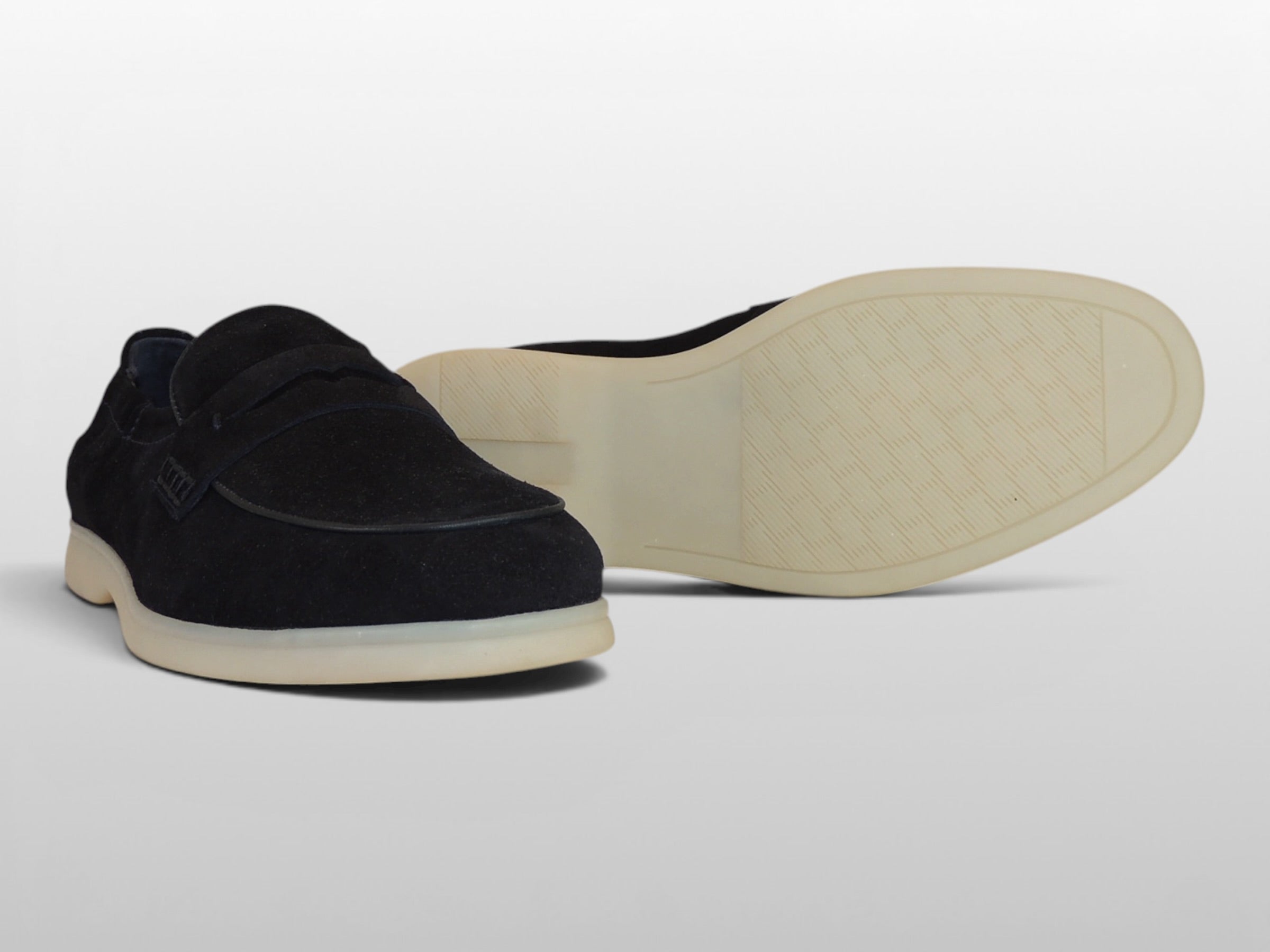 Zeli Donkerblauwe Suede Loafer Schoen
