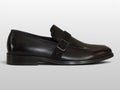Zeli Zwarte Suede Leren Brogue Monk Strap Schoen