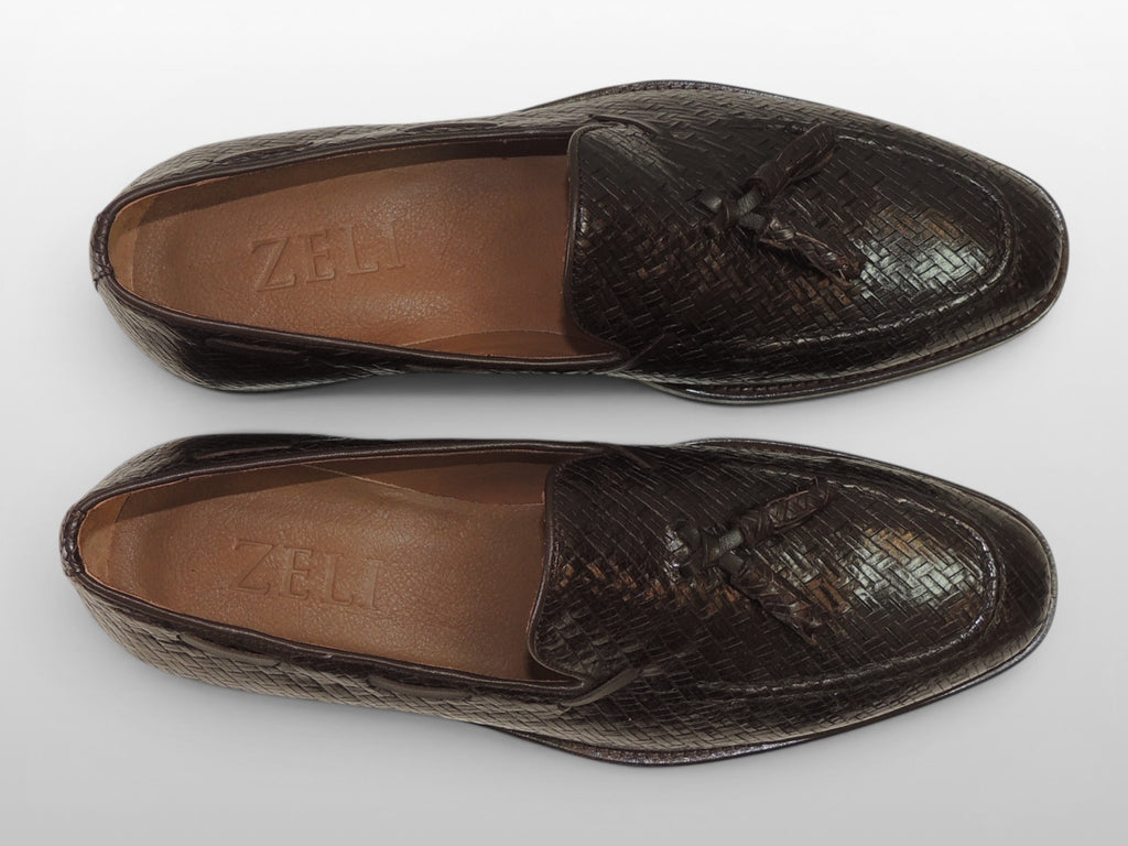 Zeli Bruine Signature Geweven Schoen