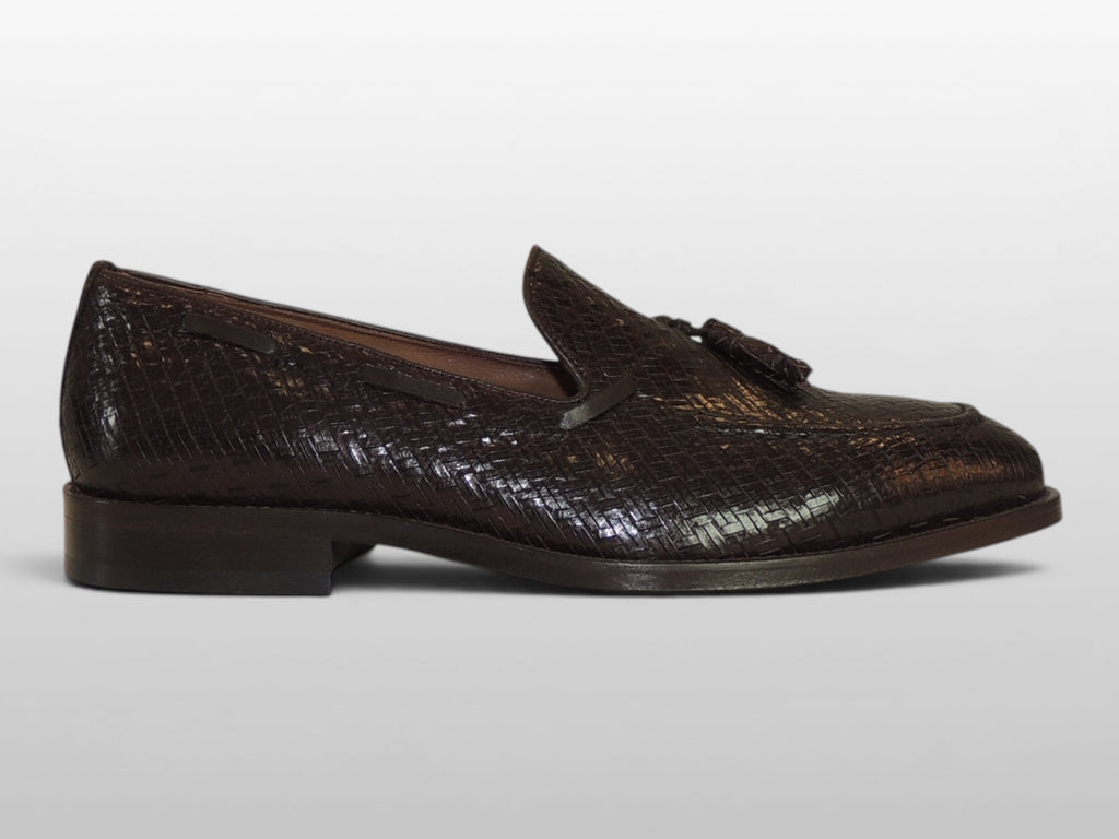 Zeli Bruine Signature Geweven Schoen