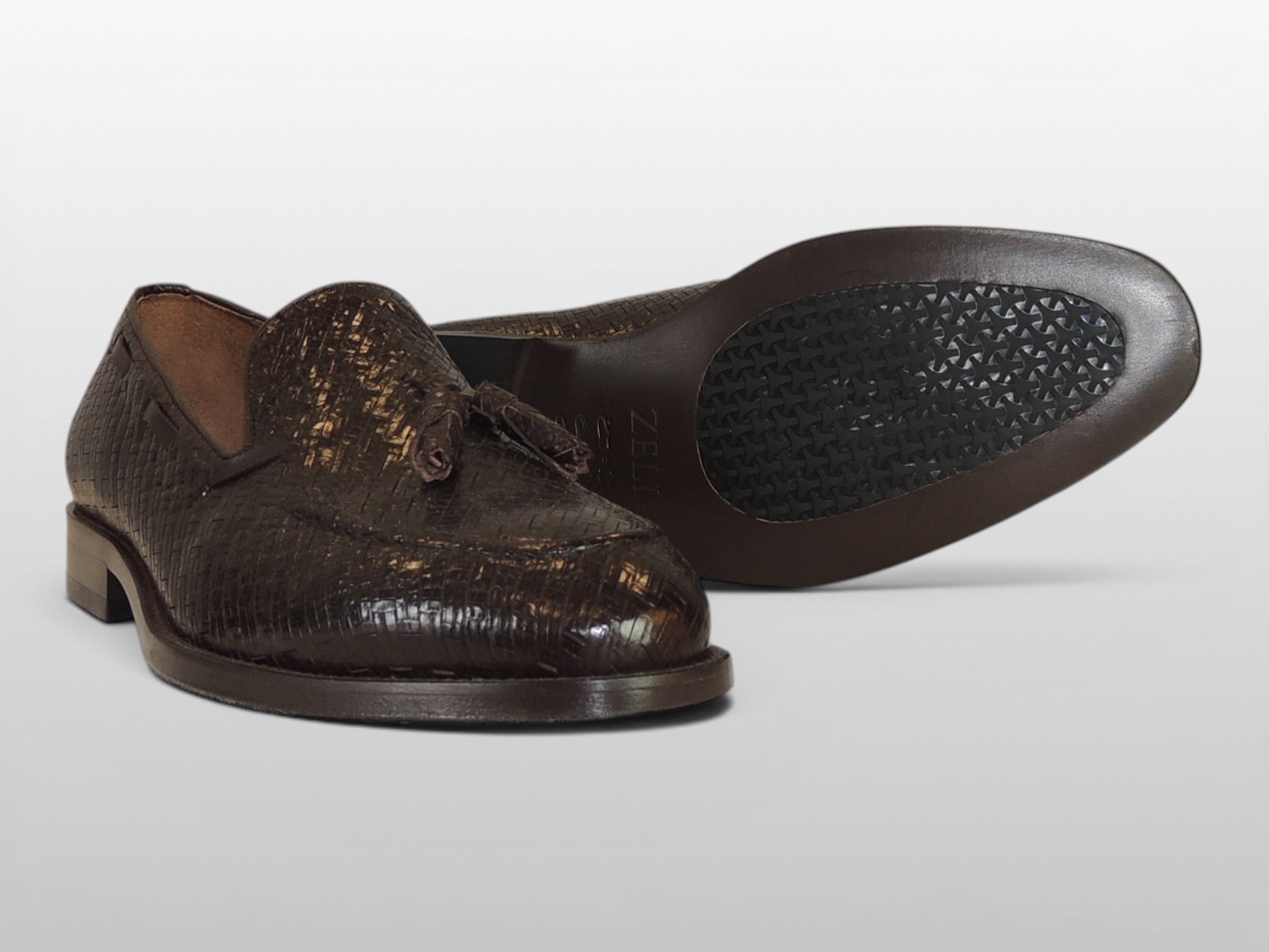 Zeli Bruine Signature Geweven Schoen