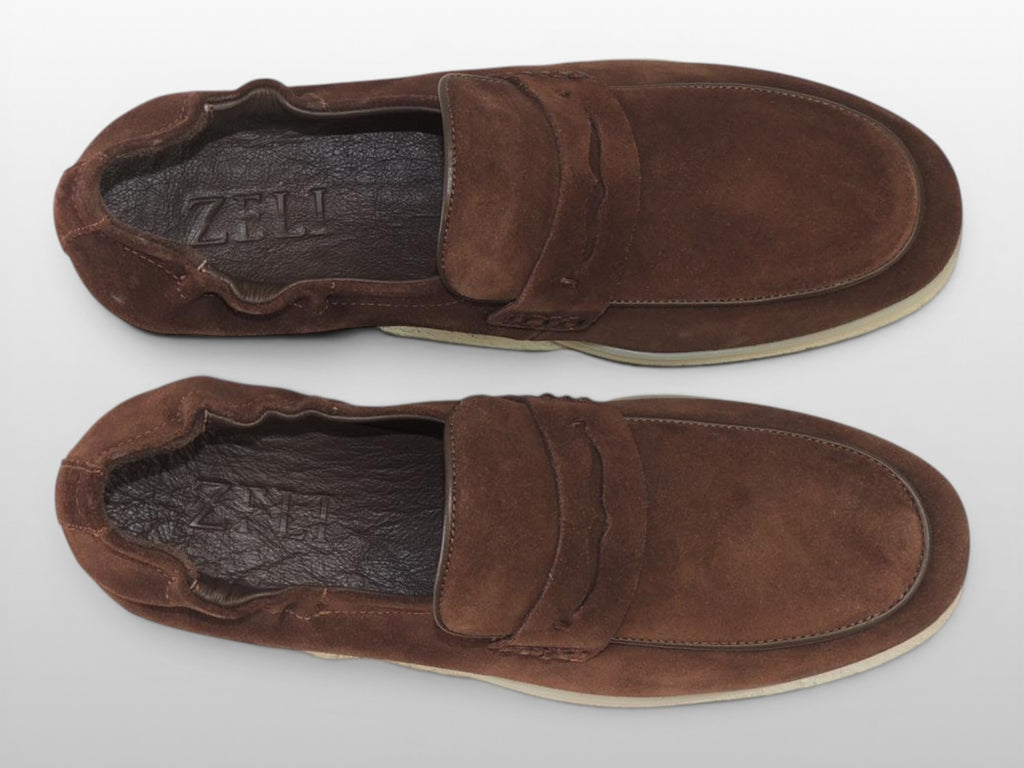 Zeli Bruine Suede Loafer Schoen