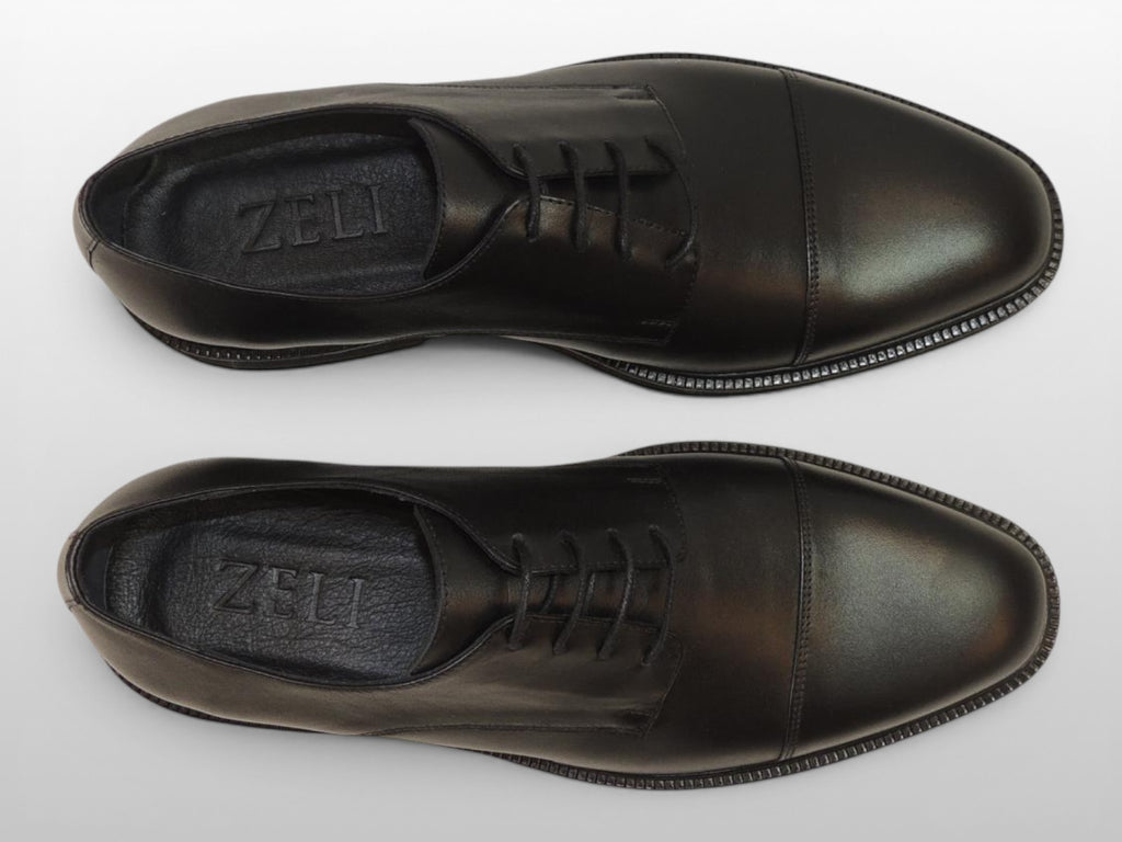 Zeli Zwarte Klassieke Veterschoen