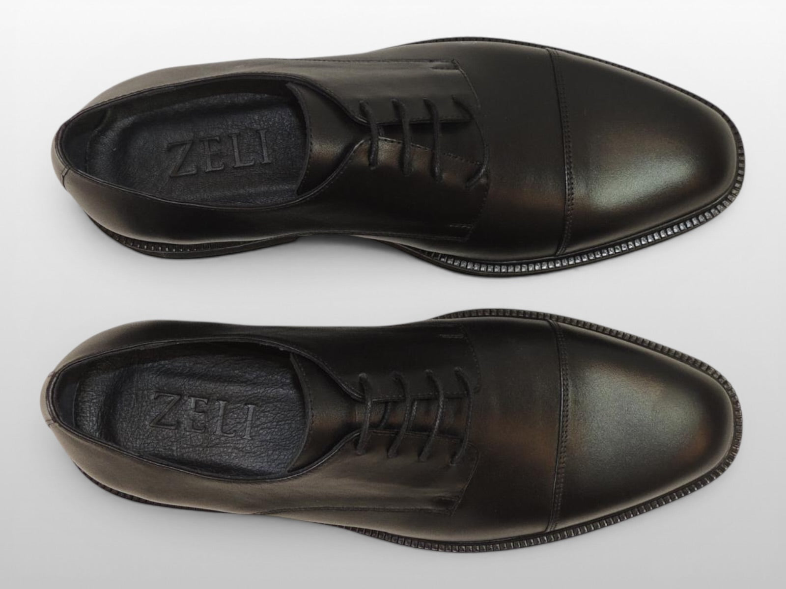 Zeli Zwarte Klassieke Veterschoen