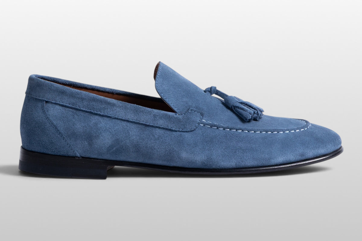 Zeli Verona blaue Wildleder-Tassel-Loafer