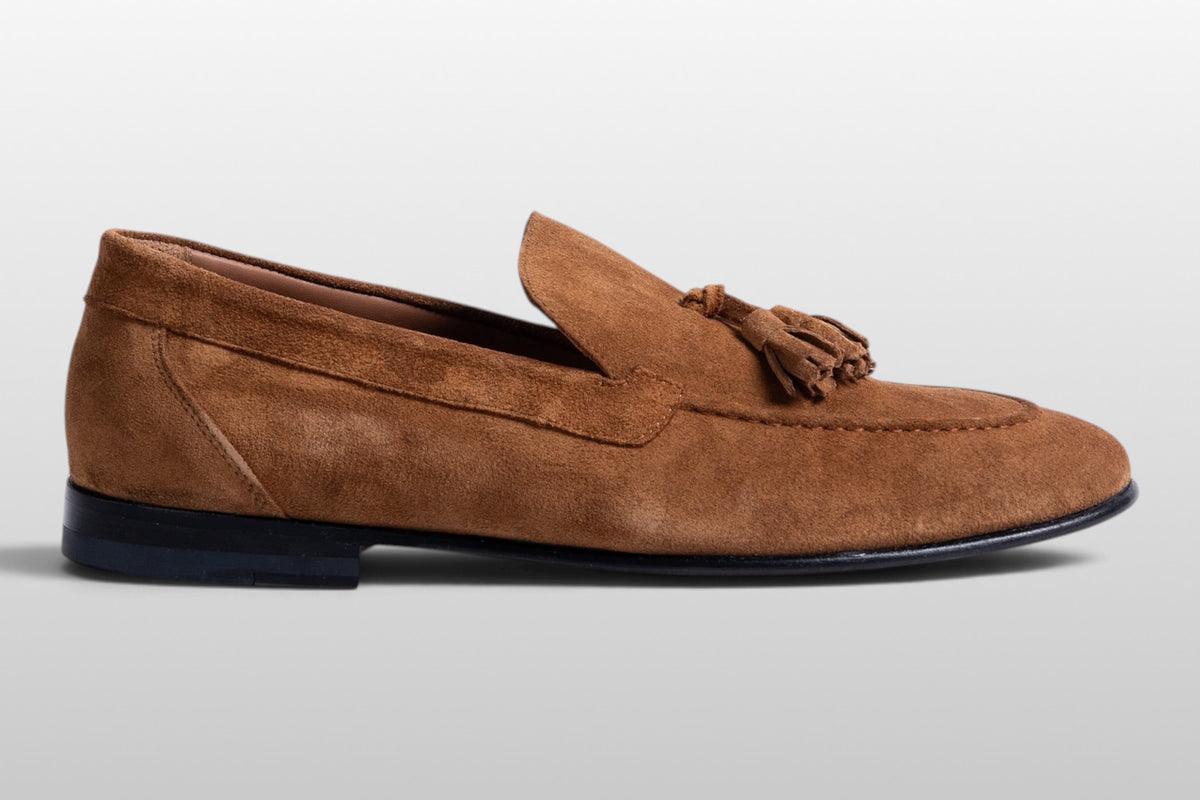 Zeli Verona Hellbraune Wildleder Tassel Loafer