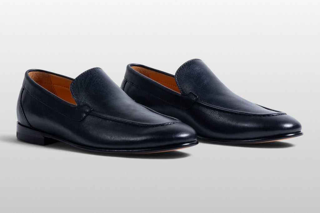 Zeli Siena Klassische Dunkelblaue Leder-Loafer