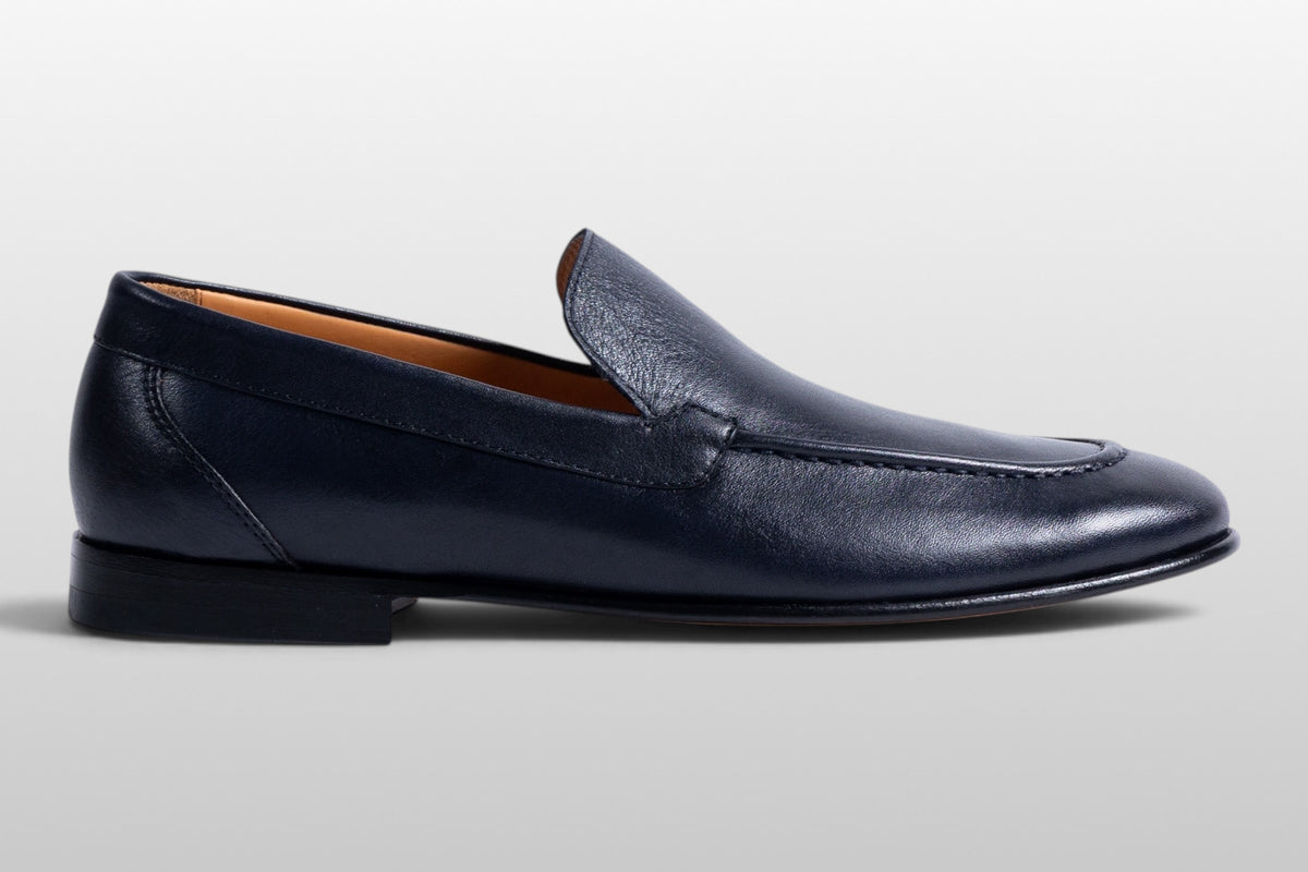Zeli Siena Klassische Dunkelblaue Leder-Loafer