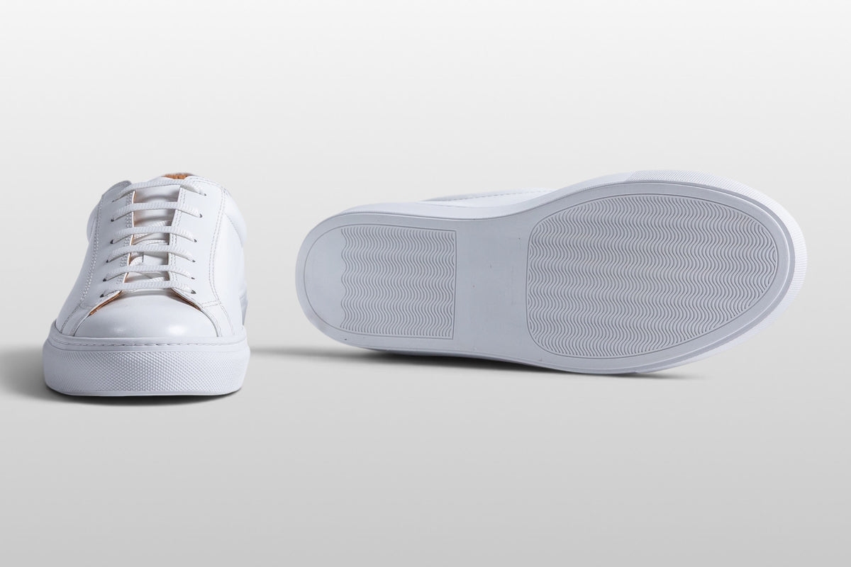 Zeli Roma Witte Leren Minimalistische Sneakers