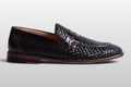 Mocassins Penny Zeli Florence en cuir tressé marron foncé