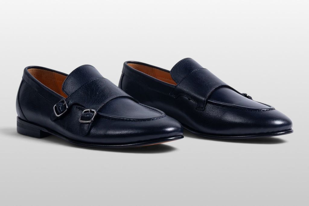 Zeli Milano Donkerblauwe Leren Gespschoenen