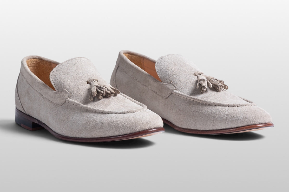 Zeli Verona beige Wildleder-Loafer mit Quasten