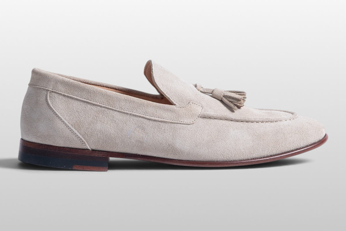 Zeli Verona beige Wildleder-Loafer mit Quasten