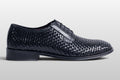 Zeli Florence Schwarze Gewebte Lederschnürschuhe