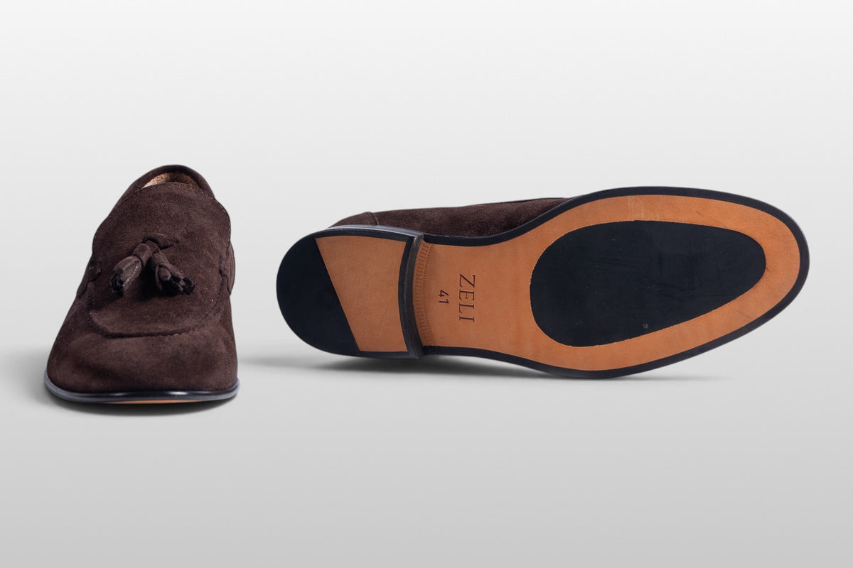 Zeli Verona Braune Wildleder Tassel Loafer