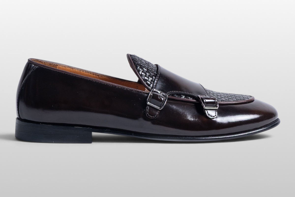 Zeli Florence Milano Bruine Leren Gespschoenen