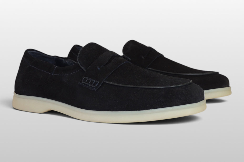Zeli Dunkelblauer Suede-Loafer