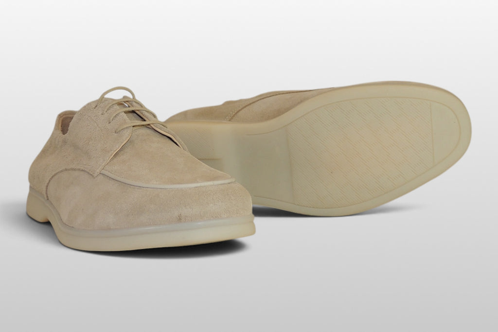 Zeli Beige Heritage Suede Derby Schoen