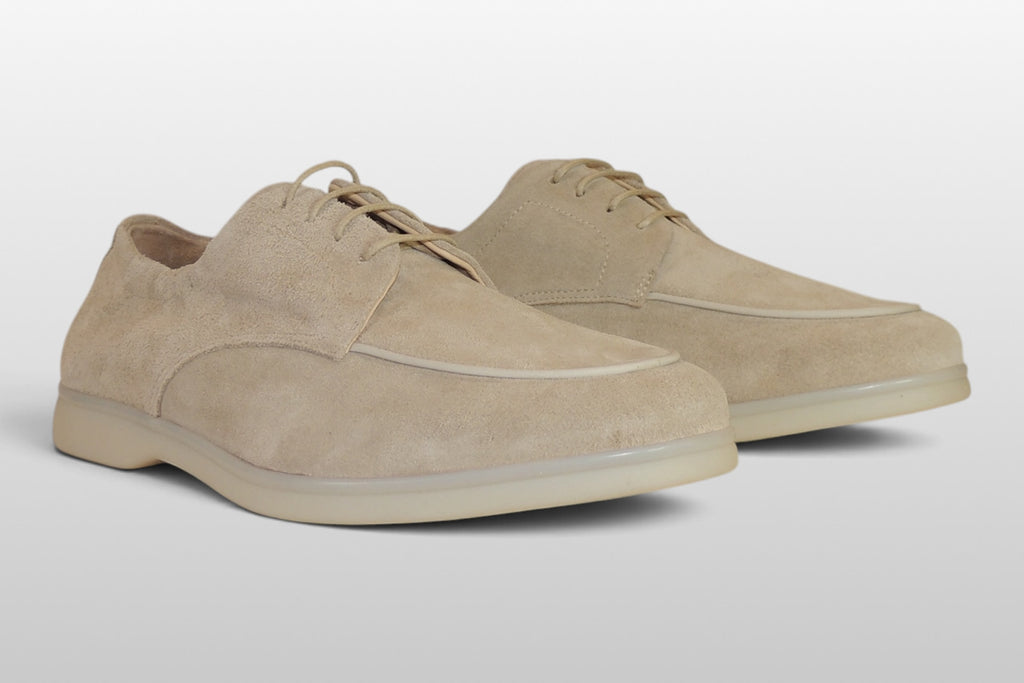 Zeli Beige Heritage Suede Derby Schoen