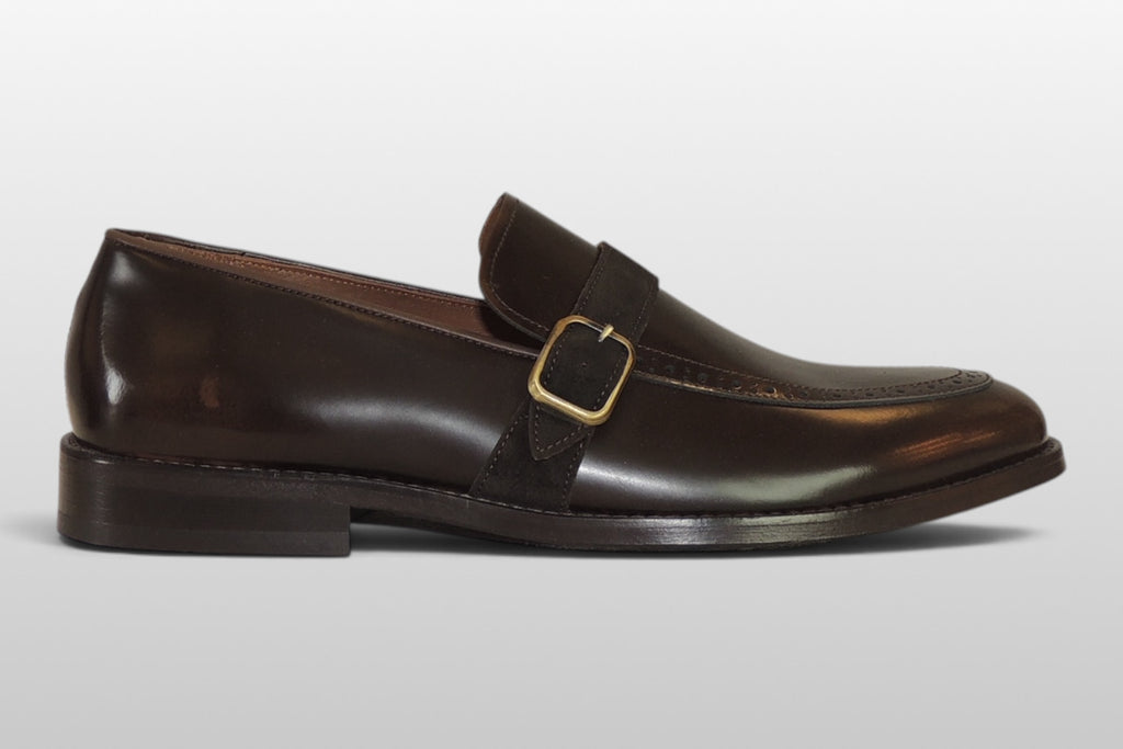 Zeli Brauner Brogue Business-Schuh aus Veloursleder