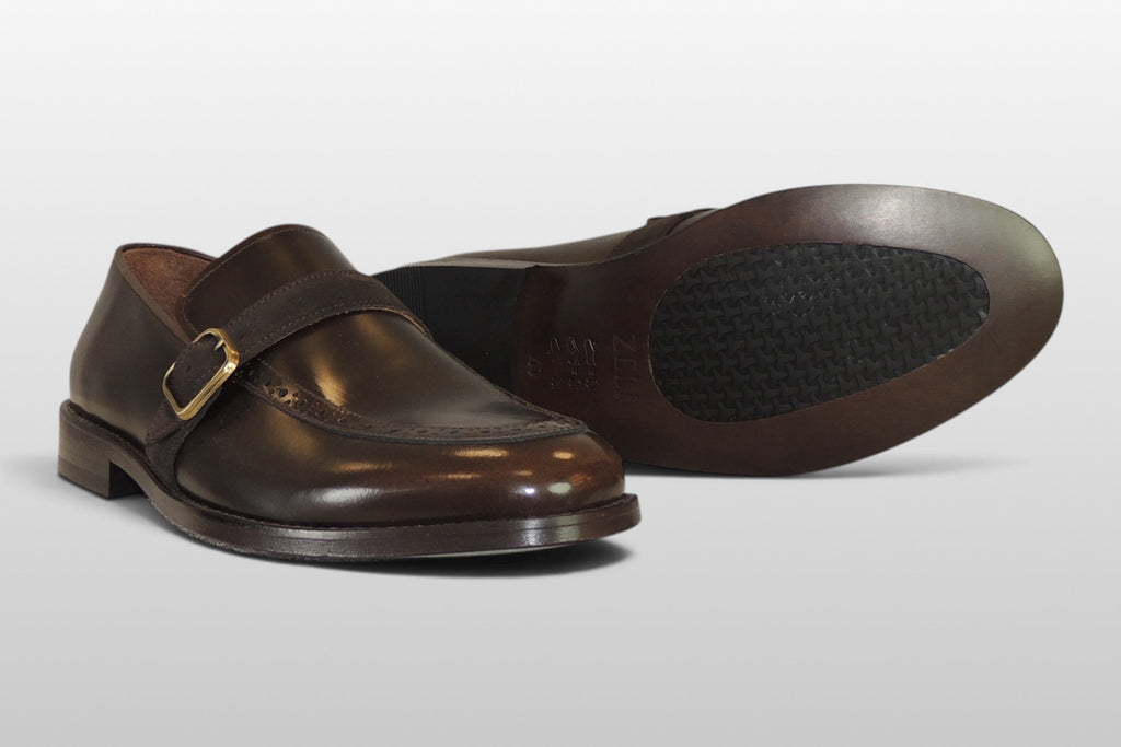 Zeli Brauner Brogue Business-Schuh aus Veloursleder