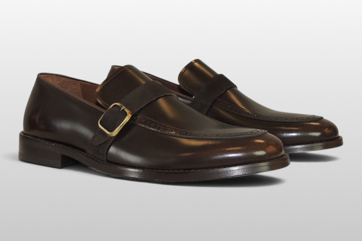 Zeli Bruine Suede Leren Brogue Zakelijke Schoen