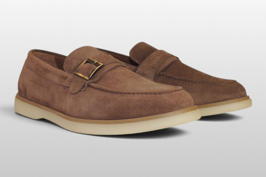 Chaussure Zeli en daim marron clair