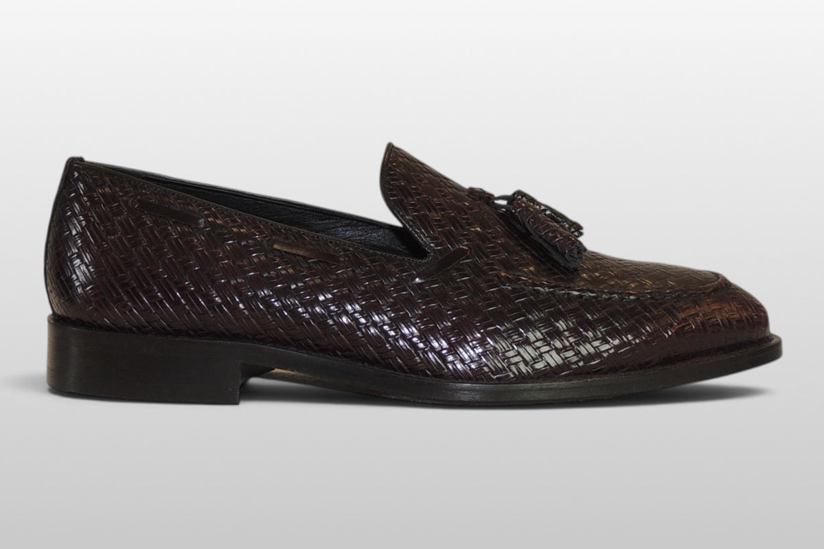 Zeli Bordeaux Geflochtene Schuhe
