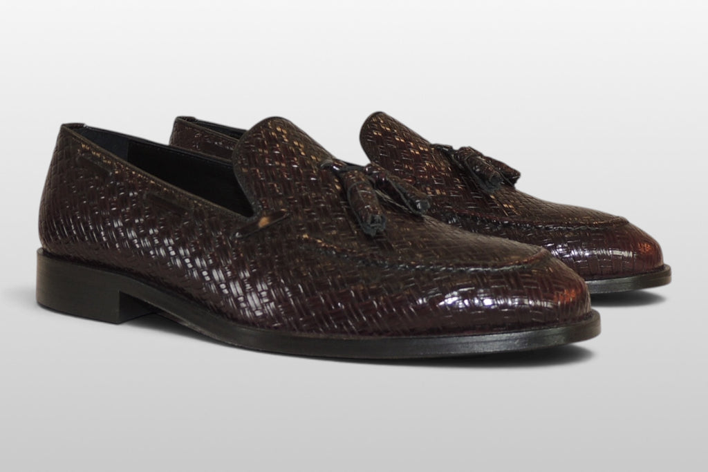 Zeli Bordeaux Geflochtene Schuhe