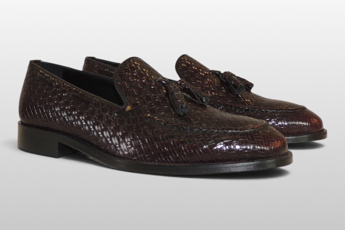Zeli Bordeaux Geflochtene Schuhe