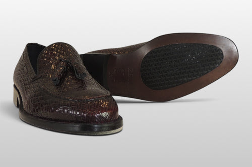 Zeli Bordeaux Geflochtene Schuhe