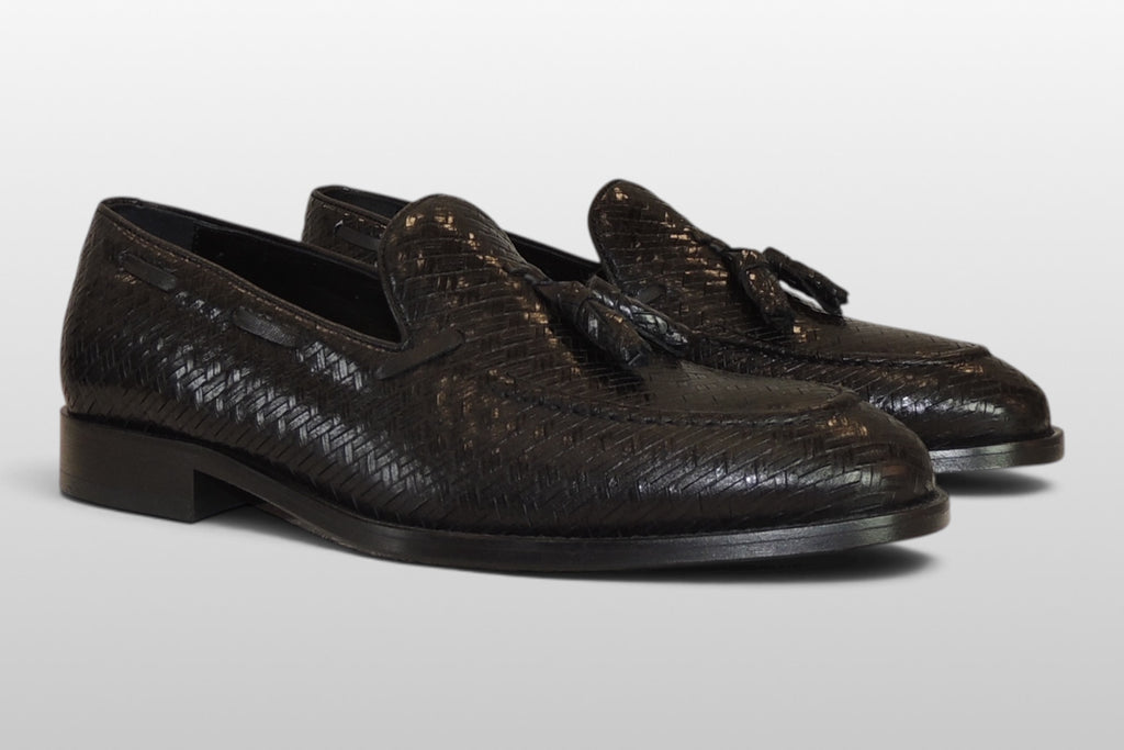 Zeli Schwarzer Geflochtener Schuh