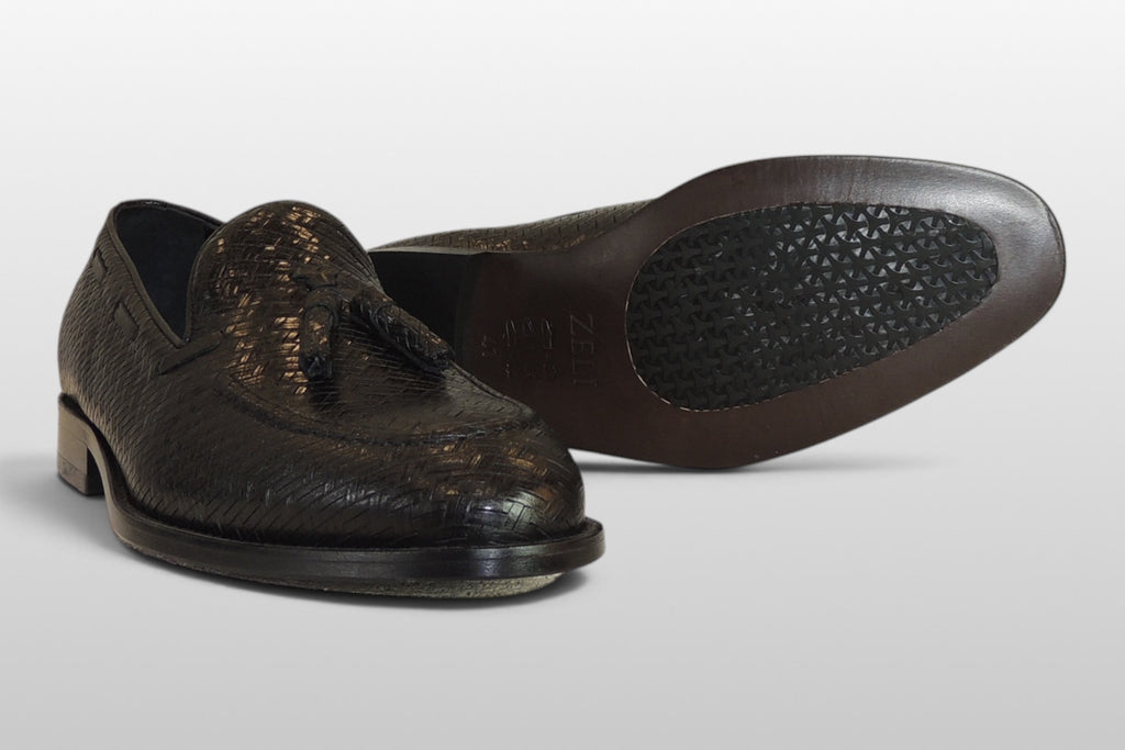 Zeli Schwarzer Geflochtener Schuh