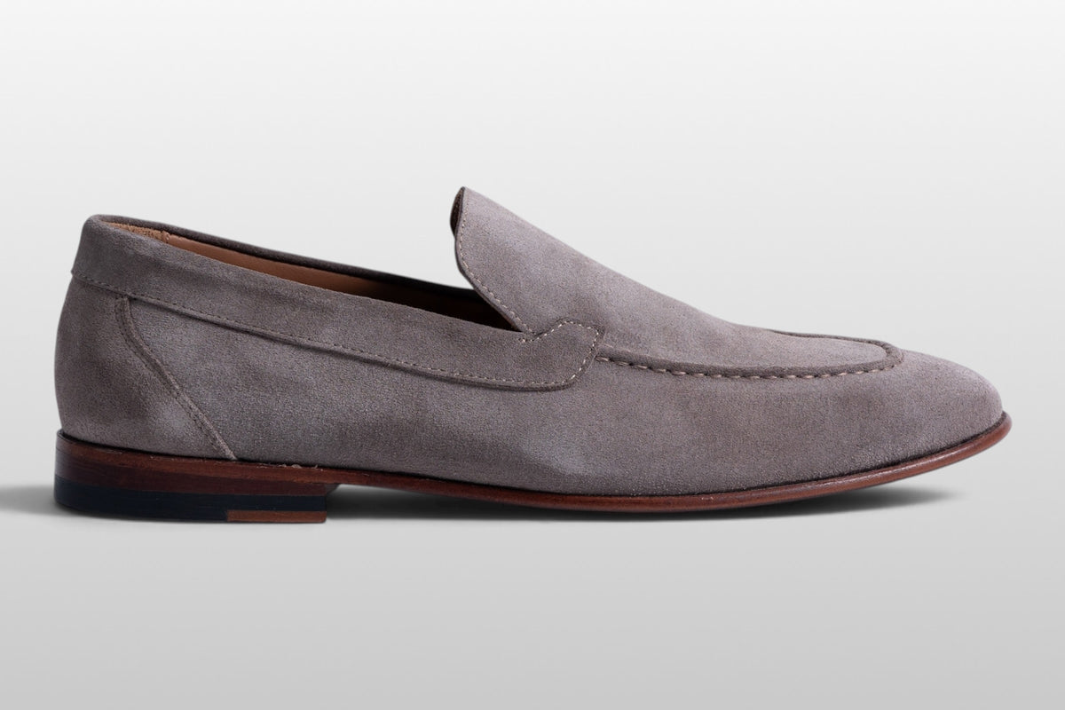 Zeli Siena Klassische graue Wildleder-Schlupfschuhe